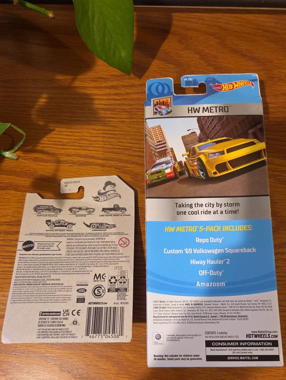 NWT-2017 Hot Wheels HW Metro Pack and 2021 Toyota Off-Road Truck (6) Multi-Color